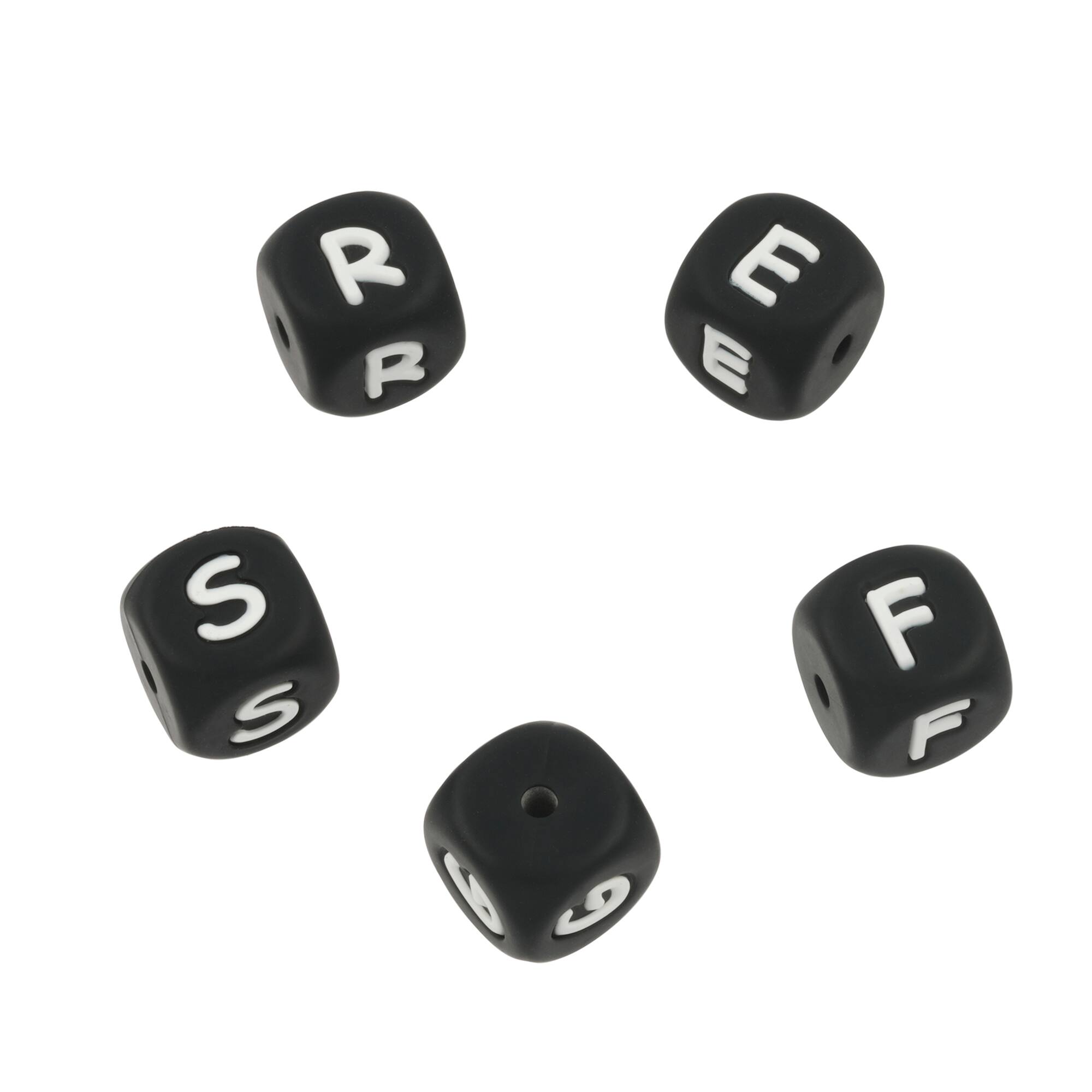 11.5mm Alphabet Cube Silicone Beads by Bead Landing